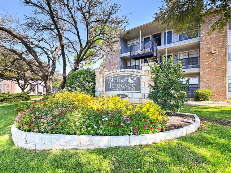 Property Signage at Bookstone and Terrace Apartments in Irving, Texas